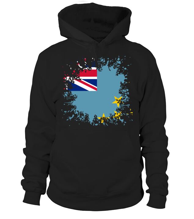 Tuvalu flag paint splashes Men's Hoodie