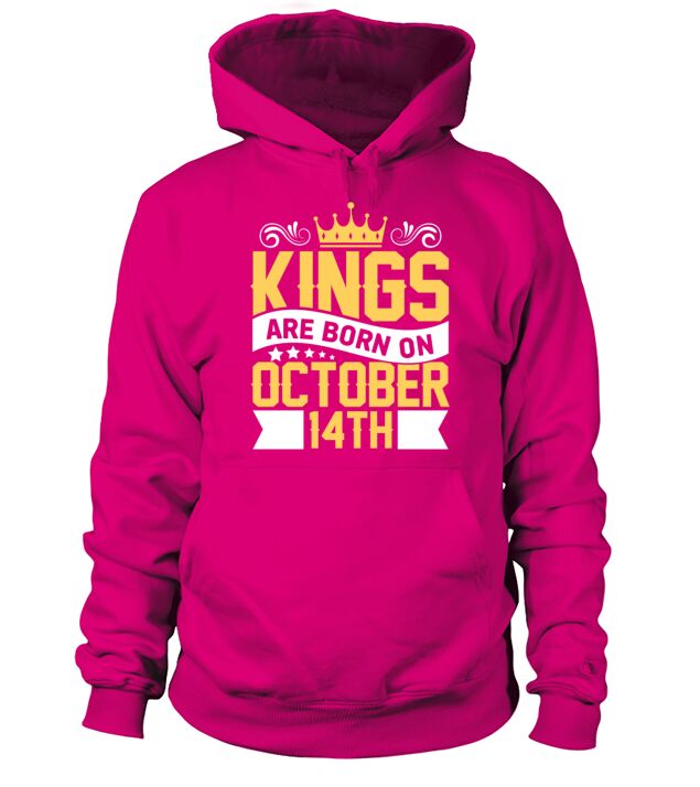 Kings are Born on October 14th Birthday on October Men's Hoodie