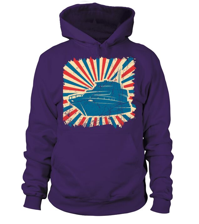 Sailing boat sailboat captain sea yacht retro sail Men's Hoodie