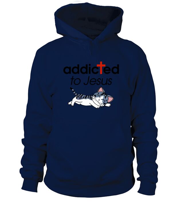 addicted to jesus cat enjoy sleep jesus Men's Hoodie