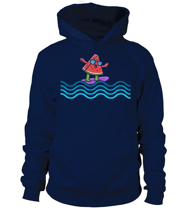 Surfing Watermelon Summer Funny Beach Melon Surfer Men's Hoodie