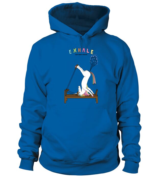 Pilates Unicorn Exhale Outline -  Organic T-Shirt Hoodie Unisex