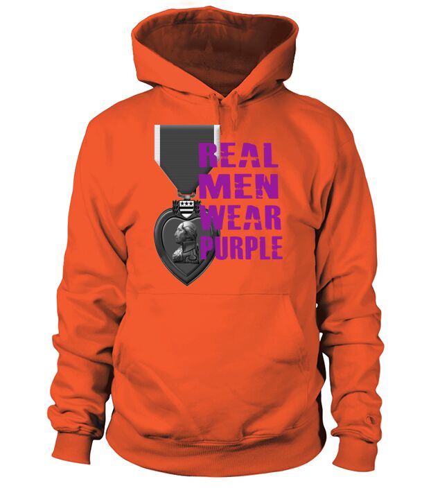real men wear purple purple heart day august 7th shirt Hoodie Unisex