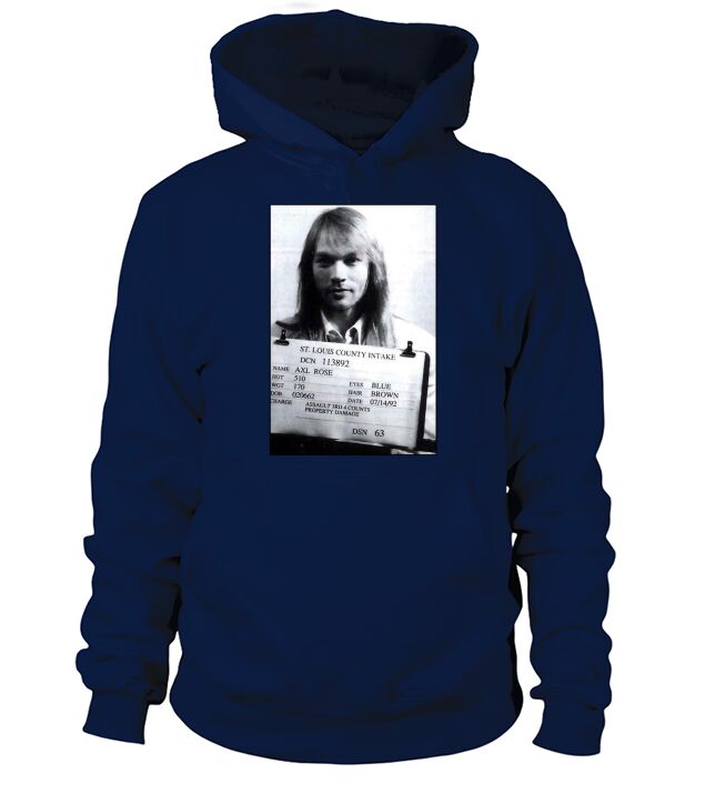 Axl Roses Mugshot 1992 TShirt Hoodie Unisex