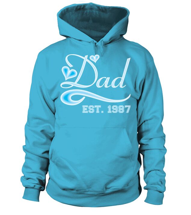 Dad Established 1987 Happy Fathers Day Men's Hoodie