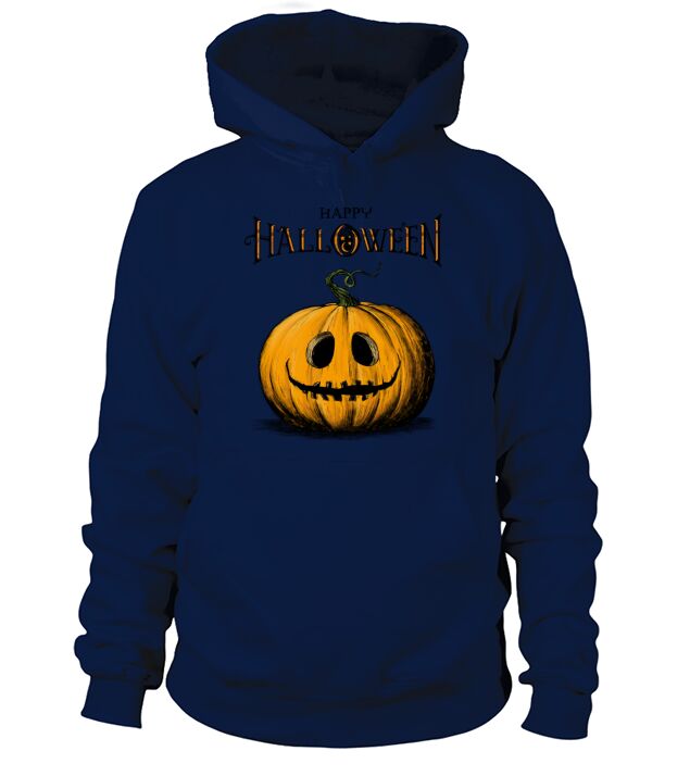 Happy Halloween Jack OLantern Adult Orange Tshirt Men's Hoodie