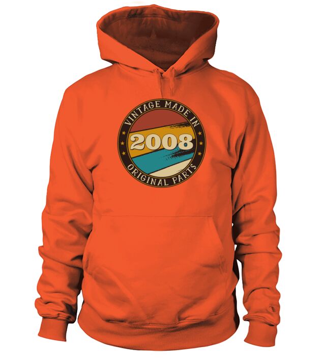 13th Birthday Vintage 13 Years Old Made In 2008 Gi Men's Hoodie