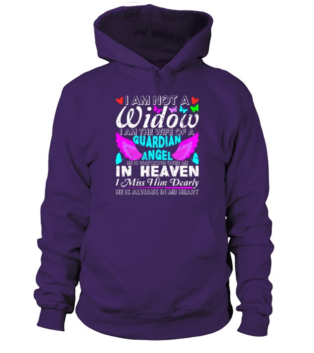 Widow Wife of A Guardian Angel In Heaven Grieving Men's Hoodie