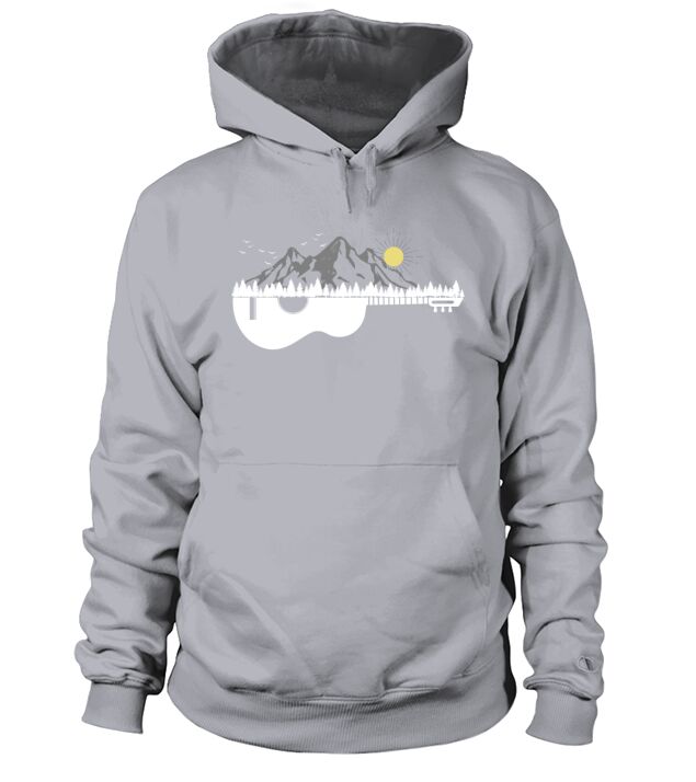 Guitar Mountains Mood Mountain Sports Moon Ski Men's Hoodie