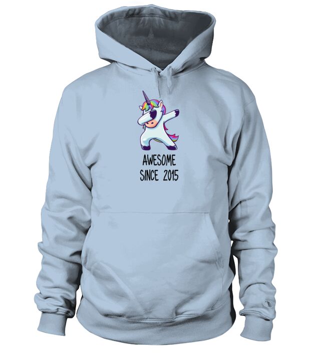 Cute Unicorn Awesome Since 2015 3th birthday gift Men's Hoodie