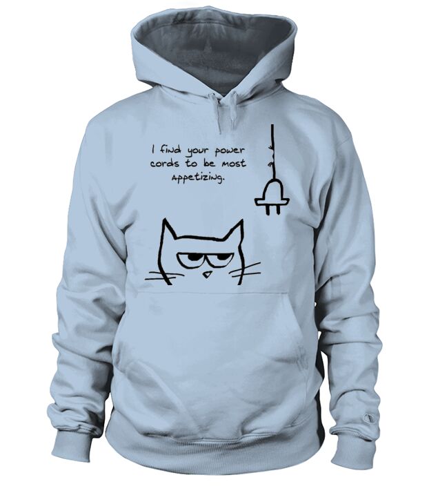 Angry Cat Loves to Chew Cords Men's Hoodie