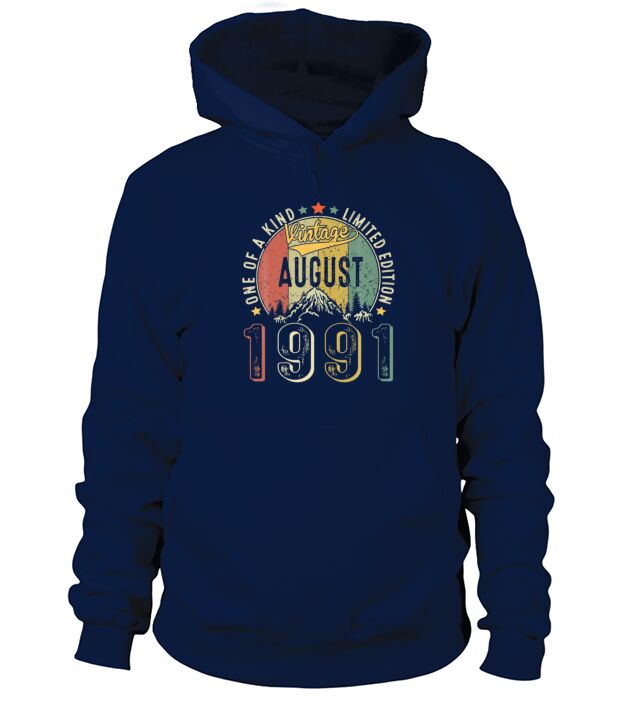 Vintage August 1991 Retro 30th Birthday 30 Years Men's Hoodie