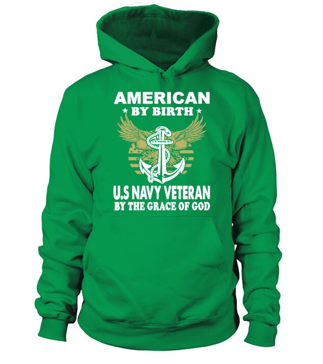 american by birth us navy veteran by the grace of Men's Hoodie
