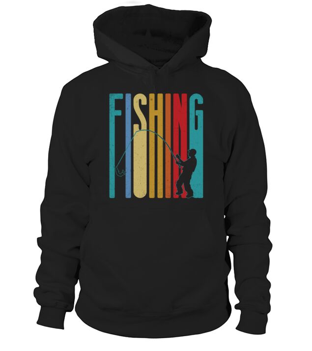 Vintage Fly Fishing Rod Bass Fisherman Themed Gift Men's Hoodie
