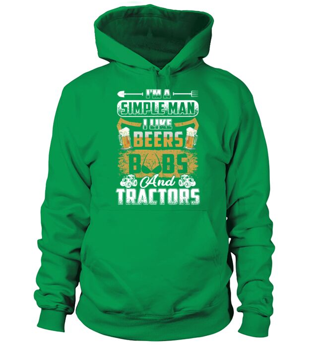 simple man i like beers boobs and tractors sexy la Men's Hoodie