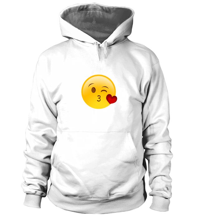 Winky Face Smiley with Heart Kiss Emoji Hoodie Unisex