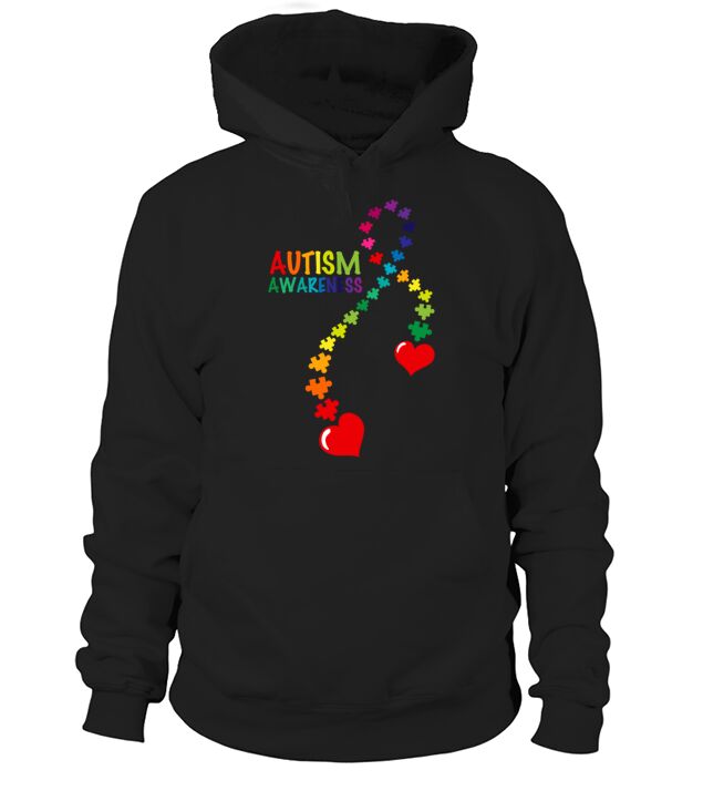 Autism Puzzle Ribbon Hoodie Unisex