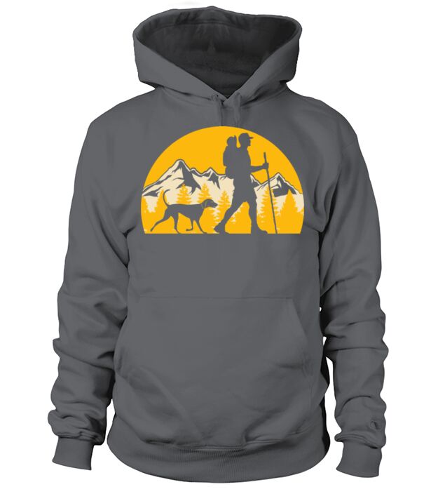 Hiking with Dog - Climbing Forest Trekking hike Hoodie Unisex