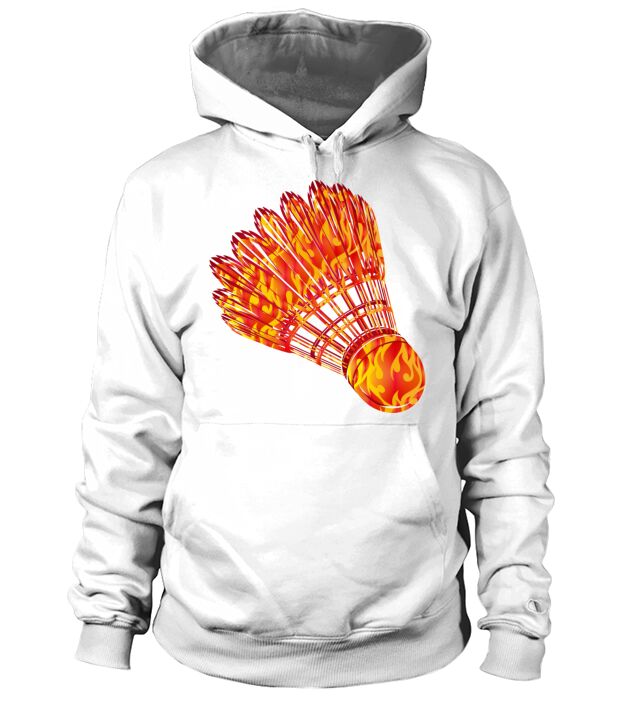Badminton shuttlecock fire drawing Hoodie Unisex