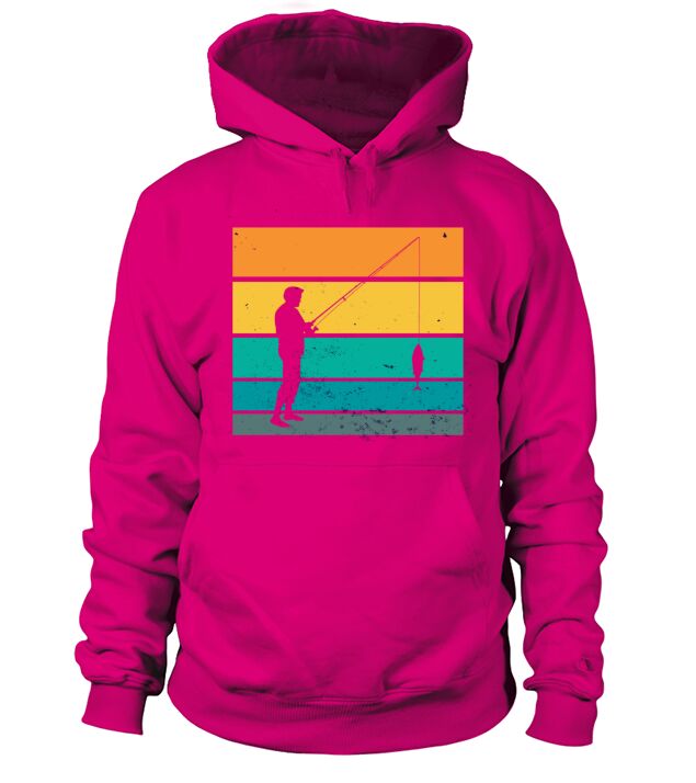 Fisherman Fisher angler sunset retro Men's Hoodie