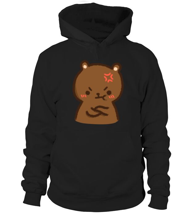 Kawaii baby brown grizzly bear being angry Men's Hoodie