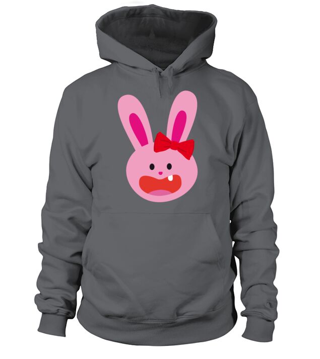 One Tooth Pink Rabbit With Ribbon Men's Hoodie