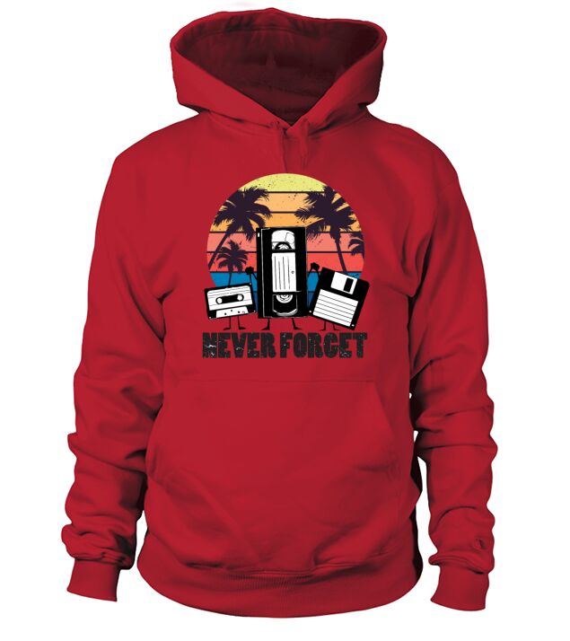 Never forget 90s VHS T-shirt floppy disk Men's Hoodie