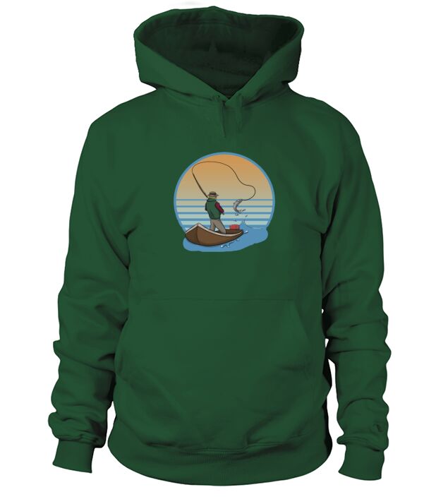 Vintage Fisherman Angler Dad Grandpa Retro Gift Men's Hoodie
