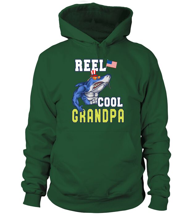Reel Cool Grandpa Birthday & Fathers Day 4th July Men's Hoodie