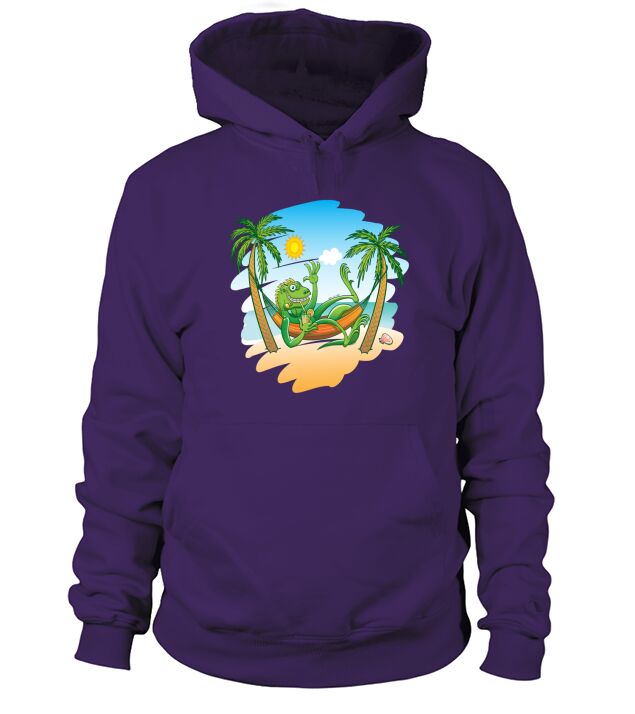 Lazy Iguana Summer on the Beach Womens T-Shirts Hoodie Unisex