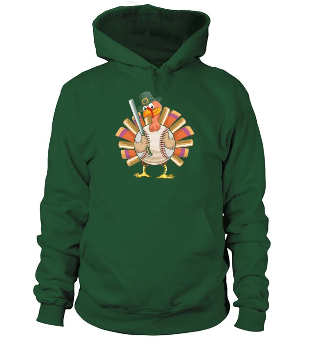 Baseball Turkey Thanksgiving Fall Season Turkey Men's Hoodie