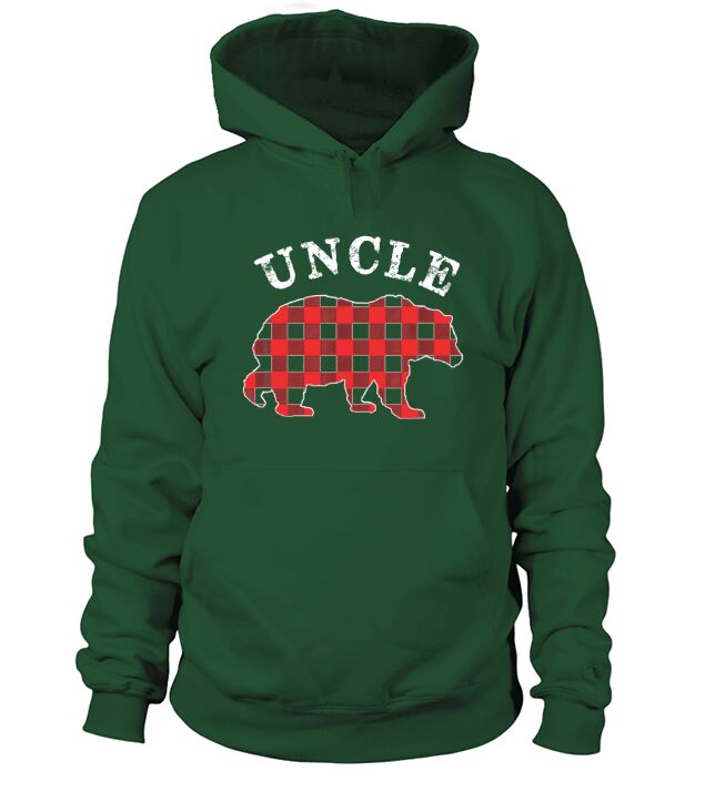 Red Plaid Uncle Bear Matching Family Pajama T-Shirt_extract Hoodie Unisex
