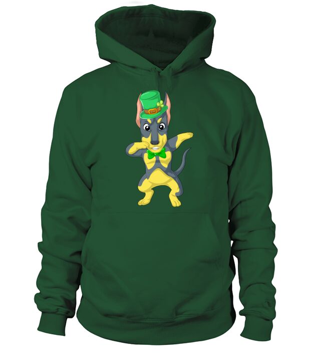 dabbing doberman st patricks day Men's Hoodie