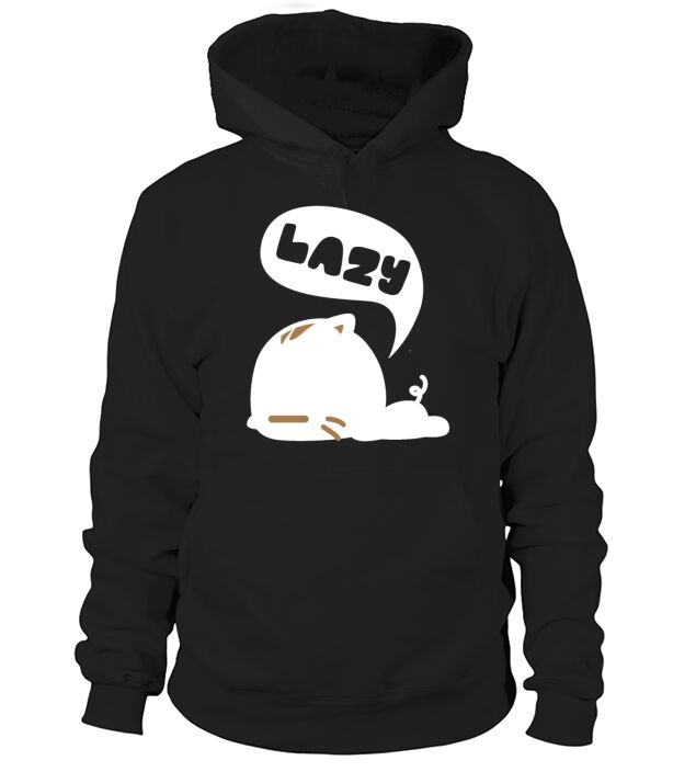 white Lazy Cat in Lazy day Men's Hoodie