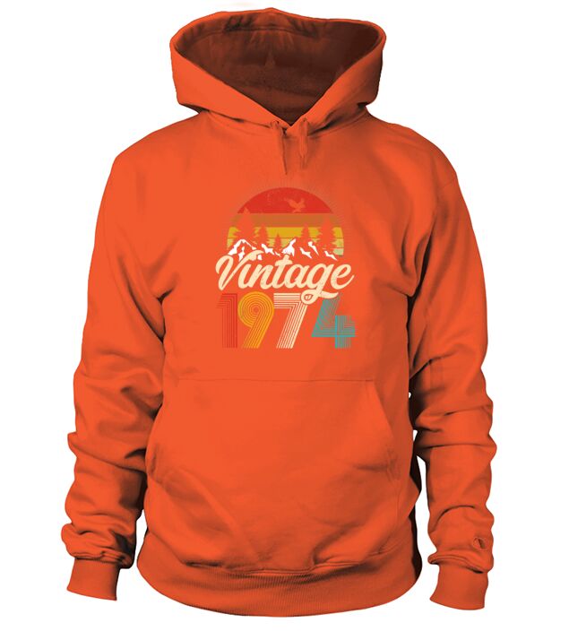 45th Birthday Gifts - Vintage 1974 T Shirt Hiking Men's Hoodie