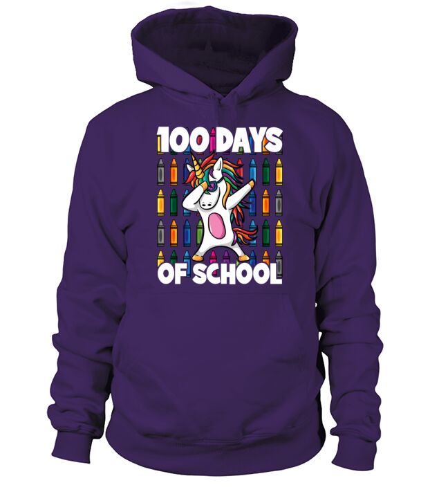 100 Days of School Crayon Dabbing Unicorn Magic Men's Hoodie