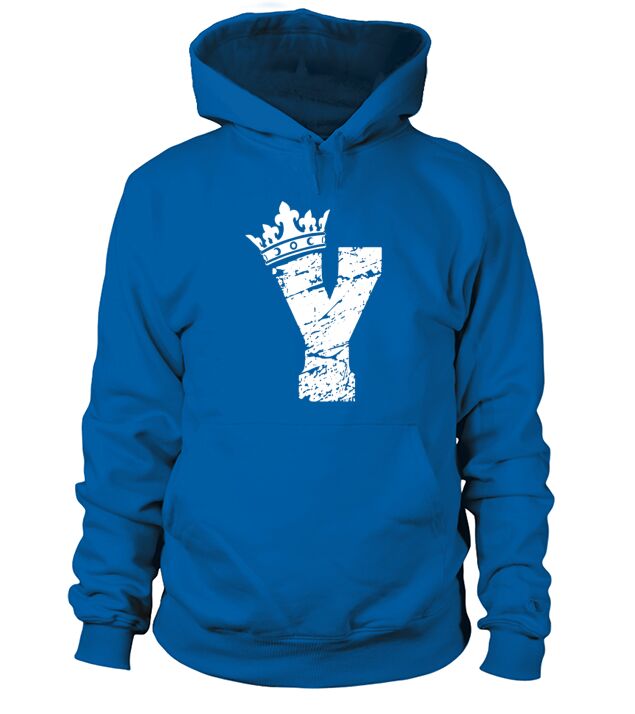 Alphabet T Shirt- Initial Letter Y And King Queen Crown Tee Hoodie Unisex