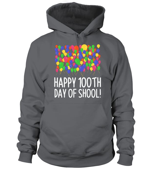Count them 100 Balloons 100th Day of School Teache Men's Hoodie