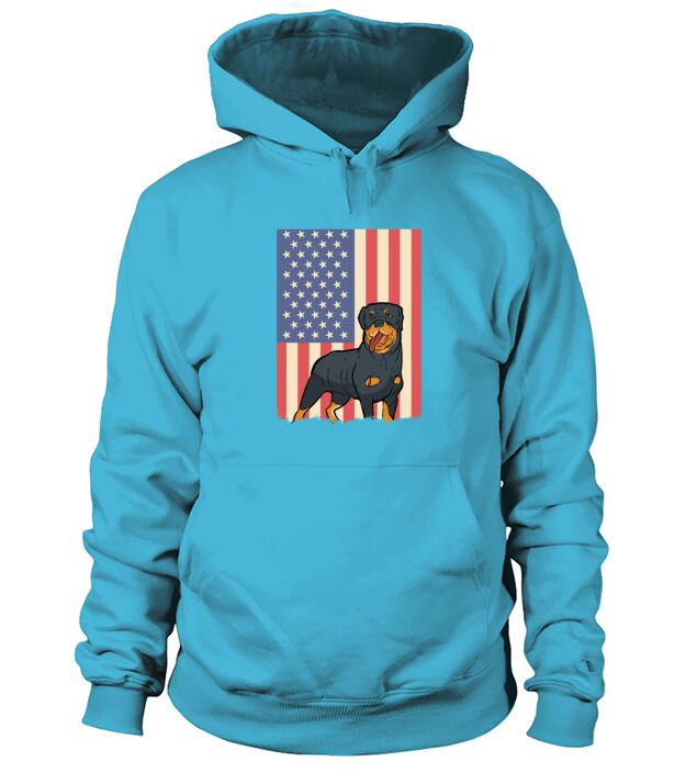 American Flag Rottie Patriotic Rottweiler Dog Gift Men's Hoodie