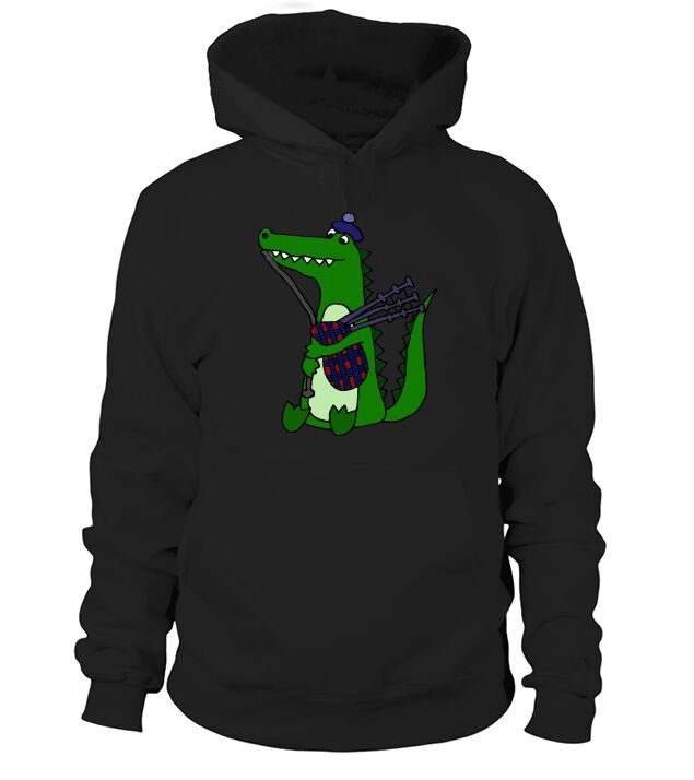 Cute Funny Alligator Playing Bagpipes Hoodie Unisex