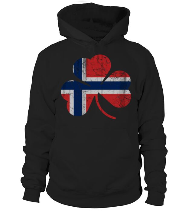 Norwegian Flag Irish Shamrock Norge St Patricks Da Hoodie Unisex