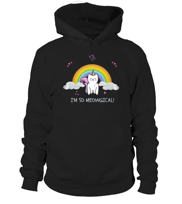 Unicorn Rainbow Im so Meowgical Hoodie Unisex