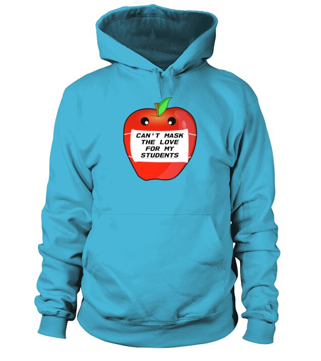 teacher apple mask love school Men's Hoodie