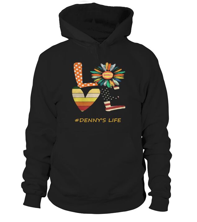 Love dennys life flower american flag vintage Hoodie Unisex