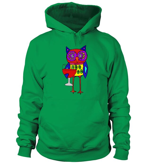 SmileteesBirds Cool Owl Drinking Wine T-shirt Hoodie Unisex