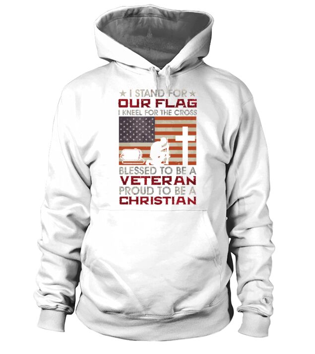 I Stand For Our Flag I Kneel For The Cross Proud V Men's Hoodie