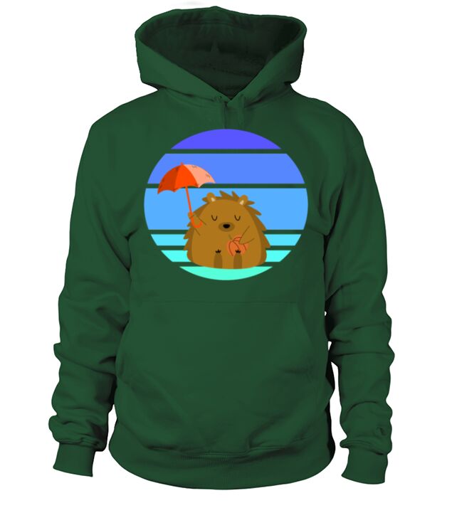 hedgehog with umbrella and pumpkin Men's Hoodie