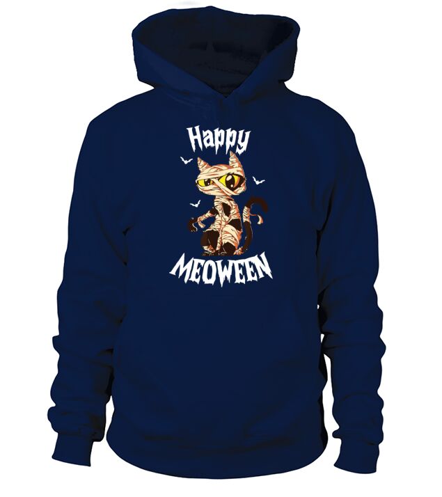 Happy Meoween Cartoon Halloween Cat Mummy Men's Hoodie