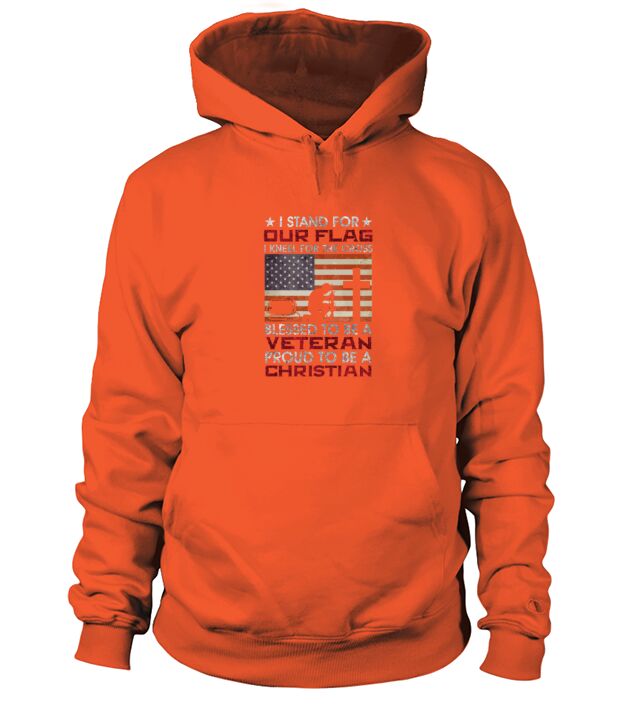 I Stand For Our Flag I Kneel For The Cross Proud V Men's Hoodie