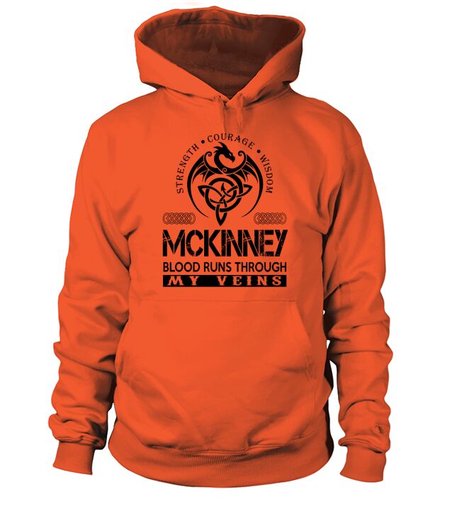 MCKINNEY Shirts - MCKINNEY Blood Runs Through My Veins Name Shirts Hoodie Unisex